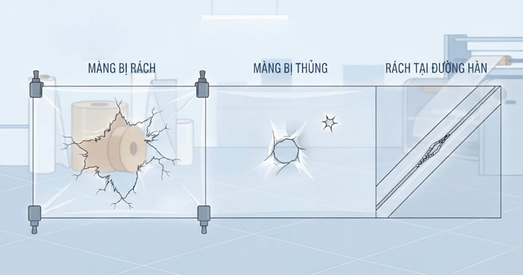 Các dạng màng PE bị rách